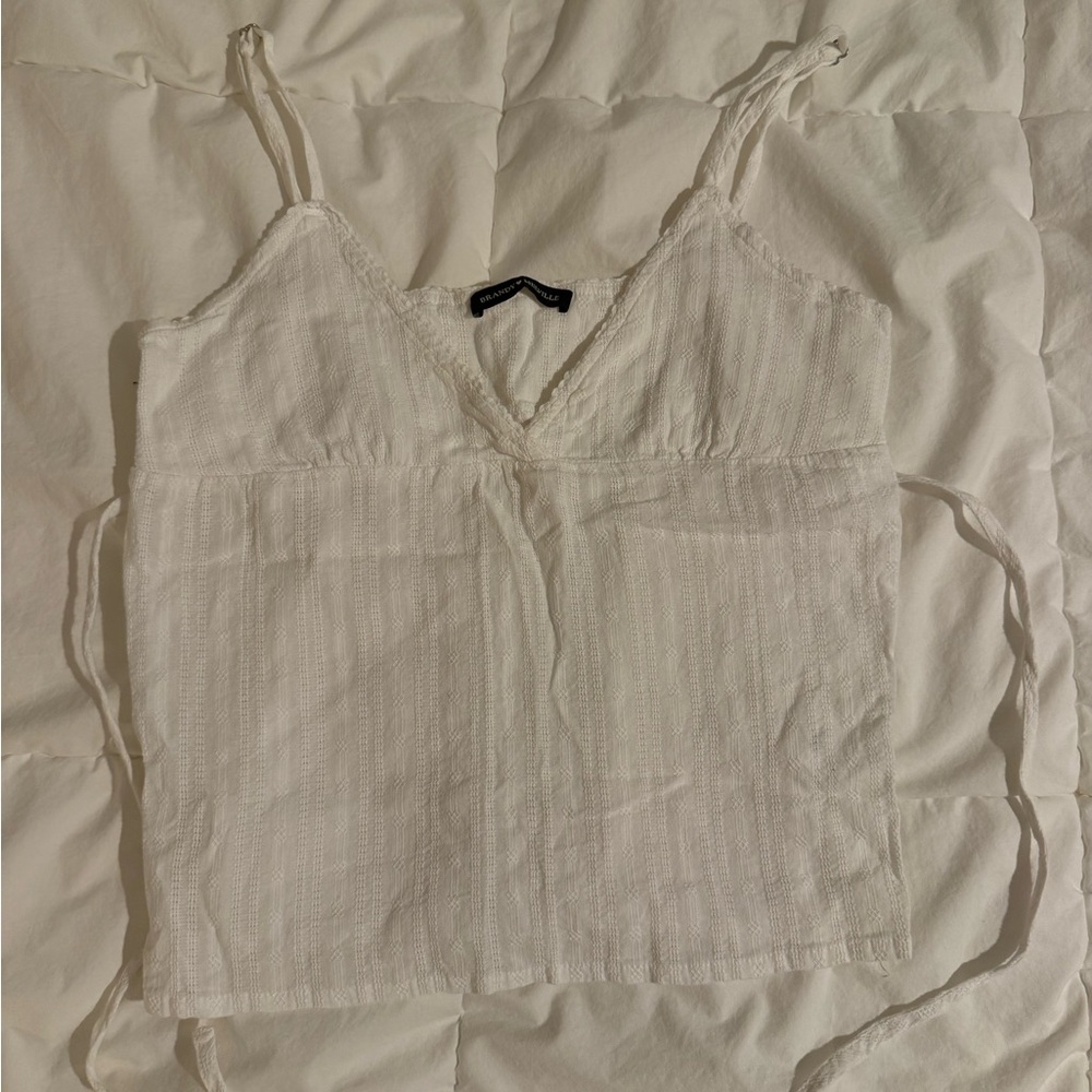 Brandy Melville Tie Embroidered top